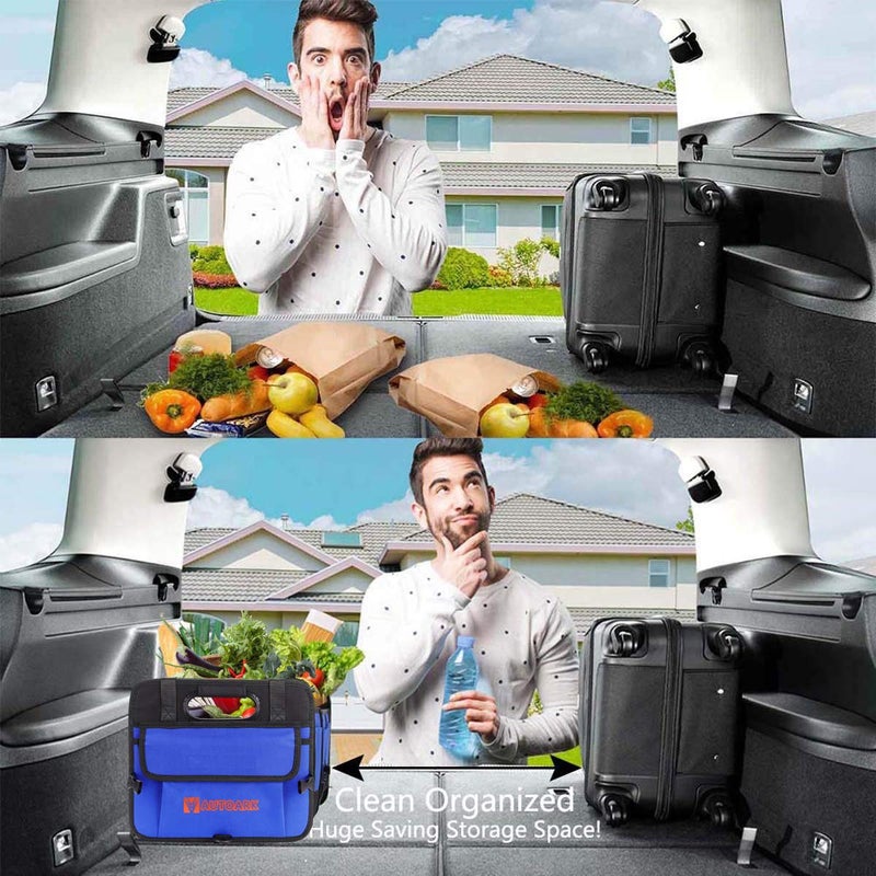 AUTOARK Multipurpose Car Trunk Organizer with Straps,Non-Slip Waterproof Bottom,Durable Collapsible Adjustable Compartments Cargo Storage,Upgraded Handle,AK-072 - Image 5
